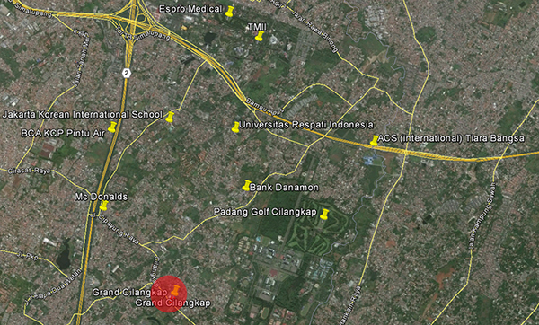 Peta Lokasi Perumahan Ekslusif Grand Cilangkap, Jakarta Selatan